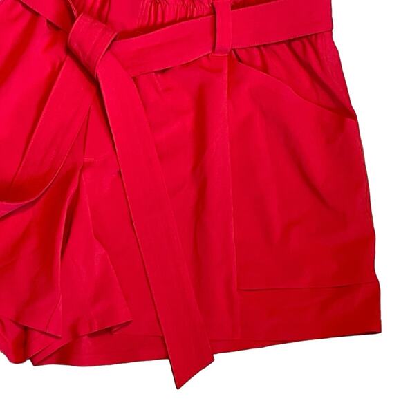 Athleta Women’s Sz 12 Red Belted Shorts Lightweight Stretch Skyline - Picture 6 of 12